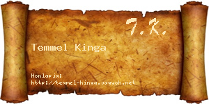 Temmel Kinga névjegykártya